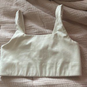 Girlfriend Collective Tommy Bra in Ivory in size XS